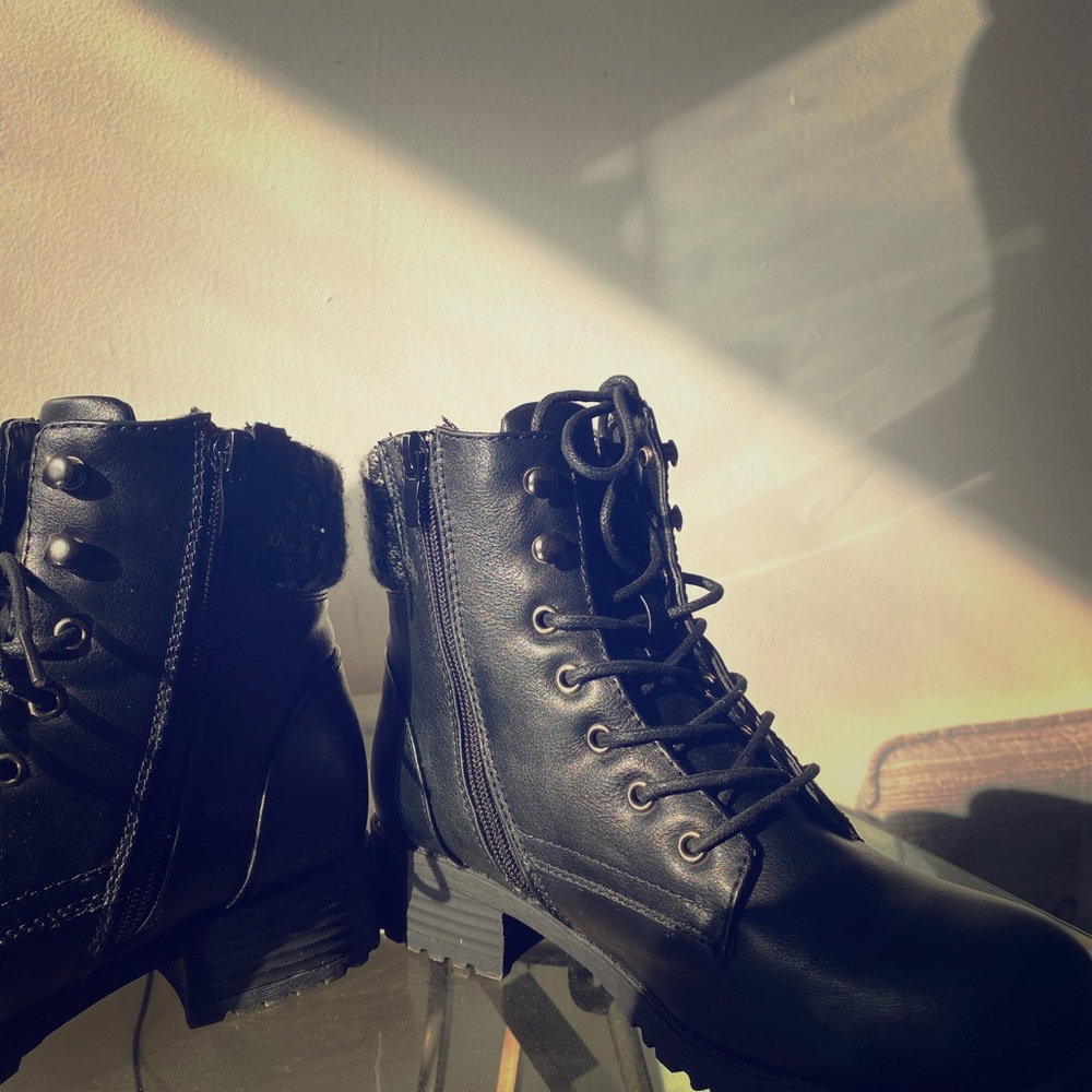 Ardene Faux Leather combat boots